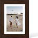 YESKAY 5x7 Picture Frame - 5 x 7 Photo Frame Made of Solid Oak Wood and Real Glass,Display Picture 4x6 with Mat or 5x7 Without Mat,5 by 7 Frames for Wall & Tabletop(Color Walnut)