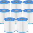 29007E Type H Swimming Pool Filter Cartridge Replacement Compatible with Intex 29007E 330 GPH 28601EG Filter Pump for Above Ground Pools, Swimming Pool Easy Set Filter Type H, 8 Pack
