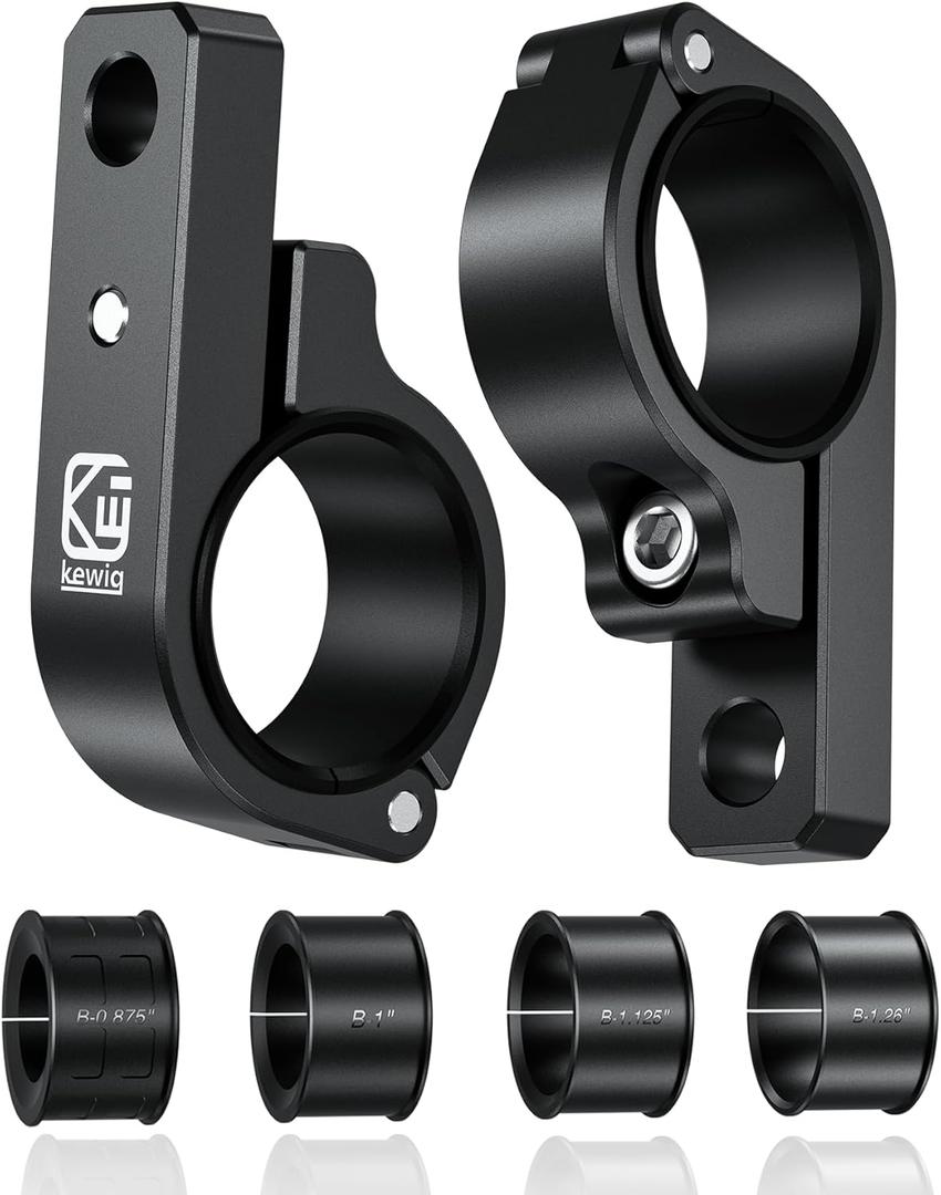 2 PCS Light Bar Mounts, Aluminium Alloy LED Light Mounting Brackets, Sturdy Roll Bar Clamps for Motorcycle ATV UTV Truck, Fit for 0.875" / 1" / 1.125" / 1.26" / 1.375" Handlebar Roll Cages