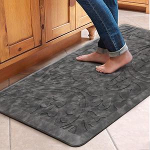 KMAT Kitchen Mat Cushioned Anti-Fatigue Floor Mat Waterproof Non-Slip Standing Mat Ergonomic Comfort Floor Mat Rug for Home, Office, Sink, Laundry, Desk 39"(L) x 20"(W),Grey
