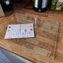 Kitchenville Tempered Glass Cutting Board – 16"x20" Clear Kitchen Counter Protector, Heat & Scratch Resistant, Non-Slip Feet - Large
