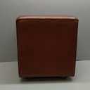 Sands Genuine Leather Cube Ottoman, Saddle Brown