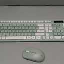 Wireless Keyboard and Mouse Combo, Full-Sized Wireless Keyboard and Adjustable DPI Mouse, 2.4GHz USB Receiver, Silent Keyboard and Mouse for PC, Windows, MAC, Desktop, Laptop (Avocado Green)