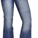Flamingals Low Rise Boot Cut Jeans for Women Butt Lifting Western Pants with Pockets Flare Jeans Women (S)
