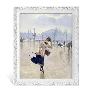 FOLKOR Canvas Frame for 16x20 Oil Paintings Art Prints, Finished White Wood Ornate Frames for Landscape Portrait Home Office Gallery Wall Decor (No Plexiglass & Backing Board)