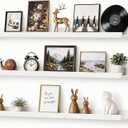 36inch Long Floating Shelves for Wall Decor, 3-Set Shelves with Lip, White