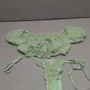 Lilosy Sexy Stretch Ruffle Tie Sheer Mesh Lingerie Set Outfits Size S