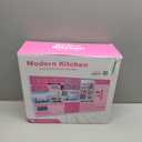 Kitchen Playset for Girls, Play Kitchen Toys for Dolls with Realistic Lights & Sounds, 56PCS Kids Pretend Play Kitchen Toy Accessories, Gifts for Toddlers Girls 3 4 5 6 Year Old