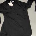 MANGOPOP Women's Long Sleeve Short Sleeve Bodysuit Sexy V Neck Body Suits Fitted Fall Going Out Tops, L