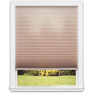 Redi Shade No Tools Easy Lift Trim-at-Home Cordless Pleated Light Filtering Fabric Shade Natural, 60" W x 64" L, (Fits windows 43"- 60")