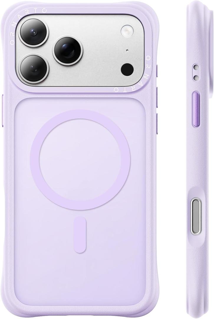 ORNARTO Magnetic for iPhone 17 Pro Case | 20FT Drop Protection, Compatible with MagSafe | Slim Translucent Matte Anti-Fingerprint Shockproof Cover for iPhone 17 Pro 6.3 inch, Lavender