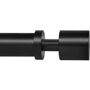 Ivilon Curtain Rods for Windows - Spaced End Cap, 1 inch Diameter, Telescoping Adjustable Curtain Rod, 72 to 144 Inches. Color Black