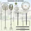Viveta Large Outdoor Wind Spinner,21 * 85 inches Metal Wind Sculpture with 4 Sturdy Stakes,Green Double Wind Spinners,Decorative Windmill for Yard and Garden