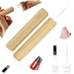 50Pcs Replacement Nail Polish Brush Kit,Dual-Ended Professional Nail Art Brush for Dip Powder Base Coat,Nail Polish Acrylic Brush with Flat Brush & Pointed Brush for DIY & Salon Use