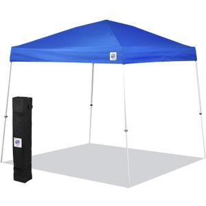 E-Z UP Sierra II Instant Pop Up Outdoor Canopy 10' x 10', Roller Bag and 4 Piece Spike Set, Royal Blue
