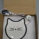 Koolkatkoo Cat Coffee Mug - Ceramic Tea Cup with Lid and Spoon, Cute Hidden 3D Animals Inside Mug, Cat Lovers Gifts, Holiday Christmas Birthday Gifts for Women and Men, 10oz, White