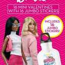 Barbie 16 Mini Valentines with jumbo stickers