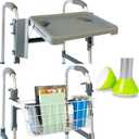 HealthSmart Walker Accessory Kit, Includes HealthSmart Walker Glides, HealthSmart Walker Basket, and DMI Folding Walker Tray, Fits Most Walkers