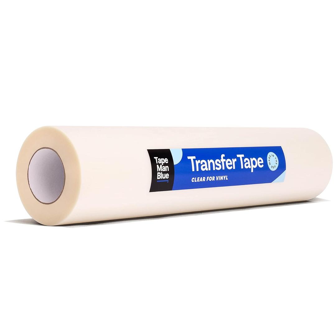 TapeManBlue Transfer Tape for Vinyl, 24 inch x 100 feet, Clear Film with Medium-High Tack Adhesive. American-Made Application Tape for Vinyl Graphics