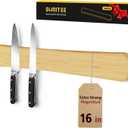 Swaitee Magnetic Knife Holder for Wall, 16 Inch Bamboo Magnetic Knife Strip, Kitchen Storage Organizer, Fridge Side Mount, Housewarming Gifts for New Home