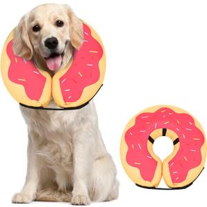 MIDOG Inflatable Dog Neck Donut Collar Alternative After Surgery, Soft Protective Recovery Cone for Small Medium Large Dogs and Cats Puppies - Alternative E Collar (Red, L)
