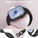 2 x Sport Band Compatible with Apple Watch Bands 40mm 44mm 41mm 38mm 45mm 42mm 49mm Women Men, Soft Silicone Strap Waterproof Replacement for iWatch Bands Series 9 SE 8 7 6 5 4 3 2 1 Ultra/Ultra 2 Black