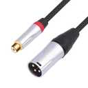 2Pack 1Ft RCA Female to 3Pin XLR Male Audio Cable;Balance XLR Male to RCA Female Unbalanced,Mixer, Power Amplifier, Audio Player Cable