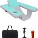 Yonghome Premium Anti-Cut Pool Float Chair with Cup Holder 55"x47"x6" Reinforced PVC Lounger, Solid Seat Design & Safety Rounded Edges for Adults, Includes Carry Bag (Mint, MintCore-Basic)