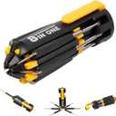 8 in 1 Screwdriver with Flashlight, Multi Functional 8 in 1 Screwdrivers Tool Set with Worklight for Household, Auto
