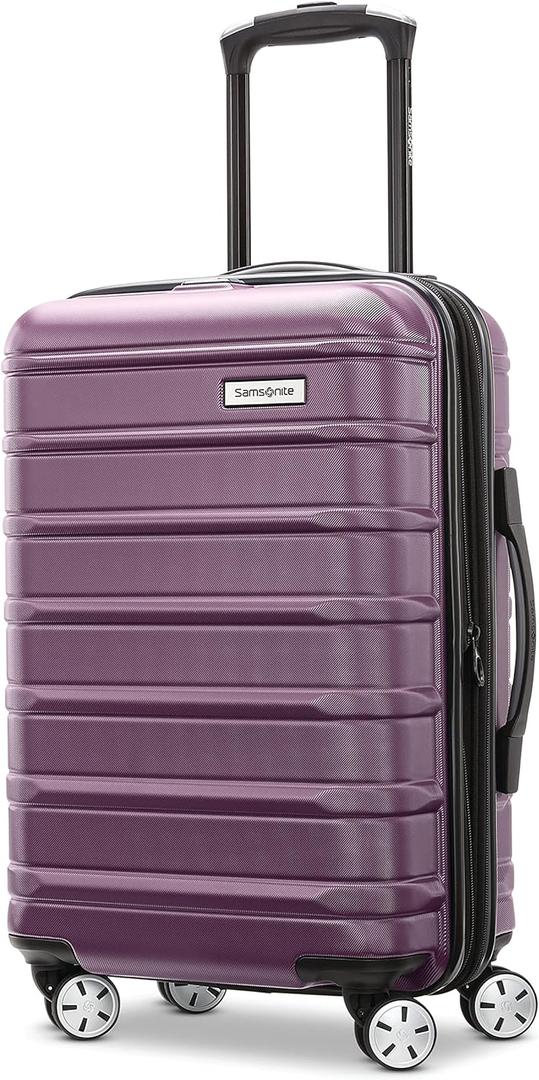Samsonite Omni 2 International Carry-On Luggage with 360 Spinner Wheels - Scratch Resistant Hardshell - TSA, Airline-Approved - Expandable Polycarbonate Shell for Lightweight Travel - Purple