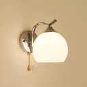 Mobestech Wall Light Modern Globe Lampshade LED Wall Sconce with Pull Chain Swith for Home Living Room Bathroom Staircase Hallway