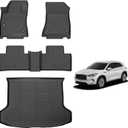 AIPOIL Floor Mats & Cargo Liner Set for 2019-2025 Infiniti QX50 & 2022-2025 Infiniti QX55 All Weather Protection TPE Anti-Slip Automotive Full Set Custom Car Mats Accessories - Black