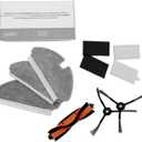 Replacement Kit Accessories Compatible with Dreame Mova M1/Trouver M1 Robot Vacuum Cleaner Parts 1 Main Roller Brush+2 Side Brushes+2 HEPA Filters+3 Mop Cloth
