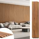 Art3d 6-Piece Wood Slat Panels for Stylish Interior Decor and Ceiling Decoration,MDF 3D Textured Panel for Ceiling and Wall,Size 94.6 x 7.4 in-Teak