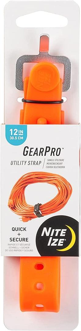 Nite Ize, Inc. USL24-31-R3 Nite IZE GearPro Secure Tarps, Hoses, Skis, Lumber, 80 lb. Load Limit, 24 inch, Black Utility Strap, 24" Stap, Bright Orange