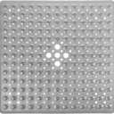 Yimobra Shower Mat 21X21 Inch Square, Non Slip Bathtub Mat with Large Suction Cups&Drain Holes, Soft Fast Dry Shower Stall Mats for Inside Shower, Machine Washable BPA-Free,Bath Essentials, Clear Gray