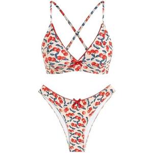Amazon.com: ZAFUL Women's V Neck Bikini Set High Waisted Swimsuits Lace Up Bow Decor Cheeky Two Piece Bathing Suit(4-Cheery red, XL) : Clothing, Shoes & Jewelry (XL)
