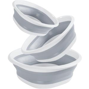 Multipurpose Foldable Collapsible Washbasin Lightweight Portable Basin, Collapsible Basin for Camping Sink and RV Sinks (Set of 3, S,M,L)