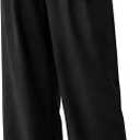 OUGES Women's Linen Maternity Pants Casual Work Adjustable Waist Straight Leg Business Office Trousers with Pockets, XL