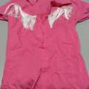MYMORE Womens Western Cowgirl Fringe Dress Cowboy Button Down Tassel Dresses Country Concert Nashville Outfit (Pink, S)