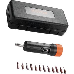 VEVOR Torque Wrench, 1/4" Drive Screwdriver with Bits & Case, Magnetic Function, 10-70 in-lbs Torque Range