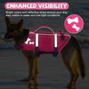 EMUST Dog Life Jacket, Dogs Life Vests for Swimming, Beach Boating Pool with High Buoyancy, Bright Color Dog Flotation Vest, BrightPink, L