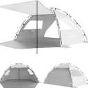 Elegear Beach Tent Sun Shelter with Canopy, 4-5 Person Pop Up Beach Tent, Easy Setup UPF 50+ UV Protection Portable Lightweight Double Silver Coating Cabana Sun Shade Shelter - Silver