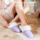 Women's Fuzzy House Slippers with Memory Foam Warm Plush Slipper for Indoor (7-7.5, Lilac)