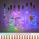 20 LED Glass Bottle Lights with Cork, 15 Pack Battery Operated Cork Shape Fairy Light Waterproof Mini Copper Silver Wire String Lights for Party, Wedding, Christmas, Bedroom Decoration(Colorful)