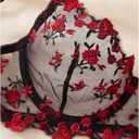 SweatyRocks Women's Valentines Lace Floral Lingerie Sets Sexy Mesh Bra and Panty Babydoll Outfits (Black, S)