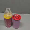 Kids Stainless Steel Cups with Straws and lids | 12 oz Spill-Proof Sippy Smoothie Tumbler Set, Small Kids Snack & Drink Water Cups, BPA-Free, Dishwasher Safe, with Box (Age: 3+ years old & up) (Pink)