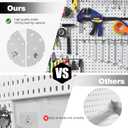 Pegboard Smith 16x16 inch Wall Organizer Pegboard Panels, Gray Metal Pegboard for Tool Storage, Workbench Tools Organization Peg Board (2 PCS, Grey)