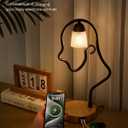 Touch Unique Table Lamp, Creative Cute LED Desk Lamp with USB C+A Ports, 3-Way Dimmable Nightstand Bedside Lamps, for Home Decor & Gifts, Reading, Living Room, Office (Bulb Included)