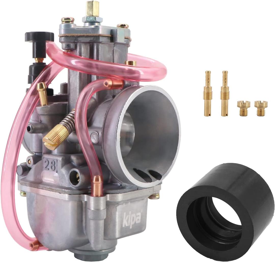 KIPA Carburetor for KX80 KX85 KX100 Yamaha YZ80 YZ85 DT100 SUZUKI RM80 85 CR80 CR85R GY6 PWK28mm 2 stroke Racing Flat Slide Carb Carburetor with Intake needle jet
